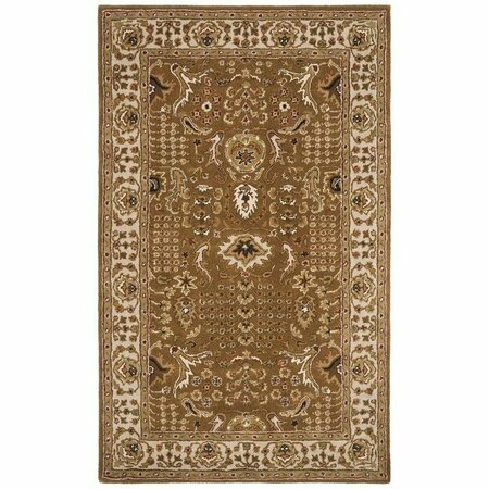 SAFAVIEH 5 Ft. x 8 Ft. Medium Rectangle- Traditional Classic Gold And Beige Hand Tufted Rug CL764A-5